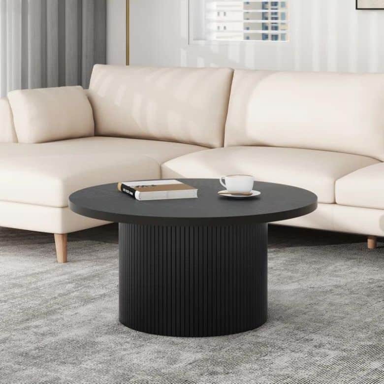 Latitude Run Charleily Pedestal Round Coffee Table Drew Jonathan