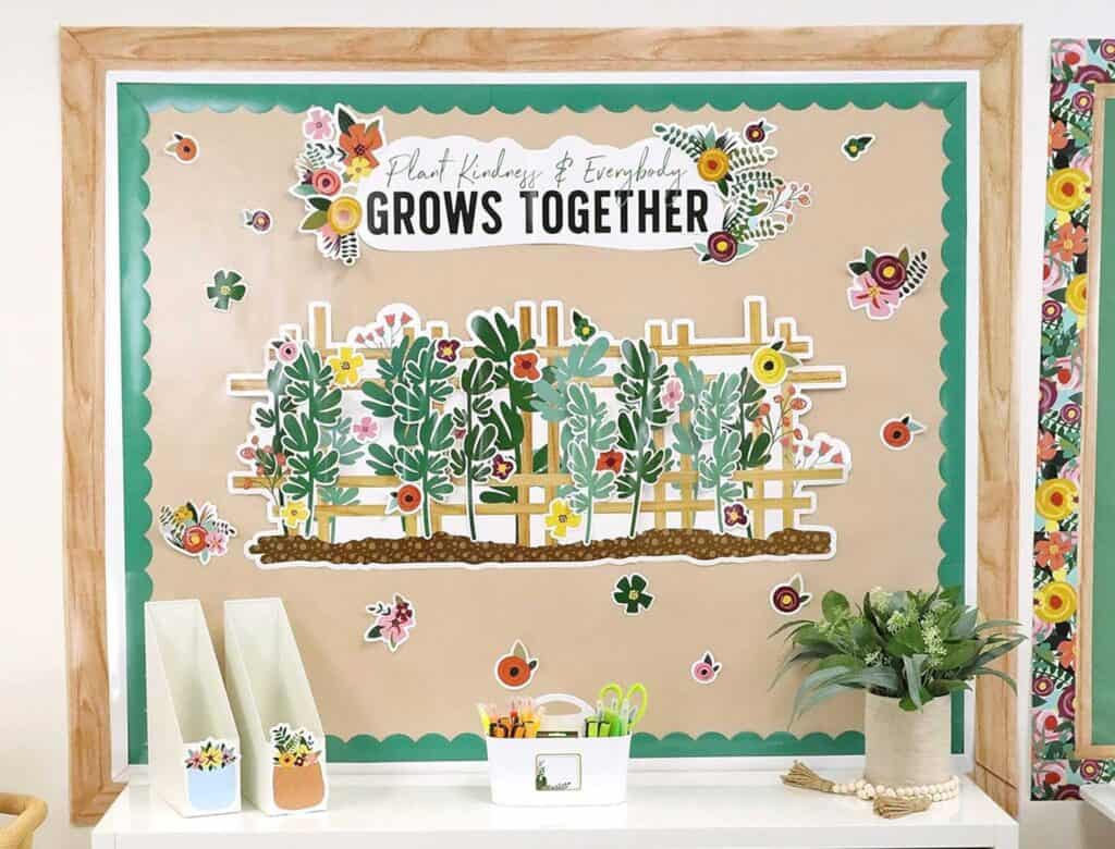 back to school bulletin board gardening growing theme