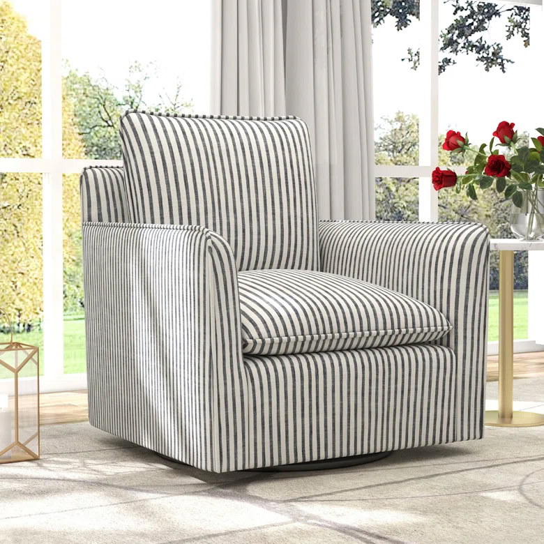 Ivy Bronx Kandyn Stripe Upholstered Chair - Drew & Jonathan