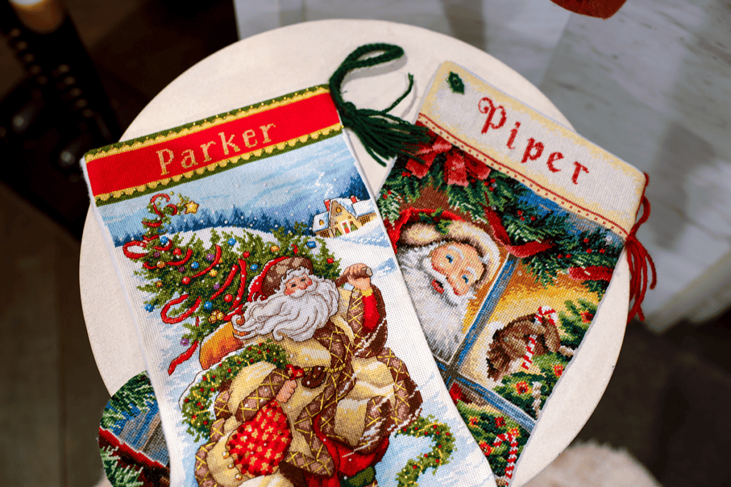 drew scott's children parker and piper's christmas stockings