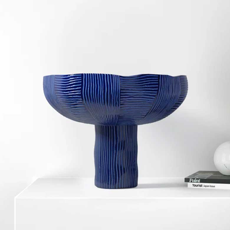 blue ceramic vase