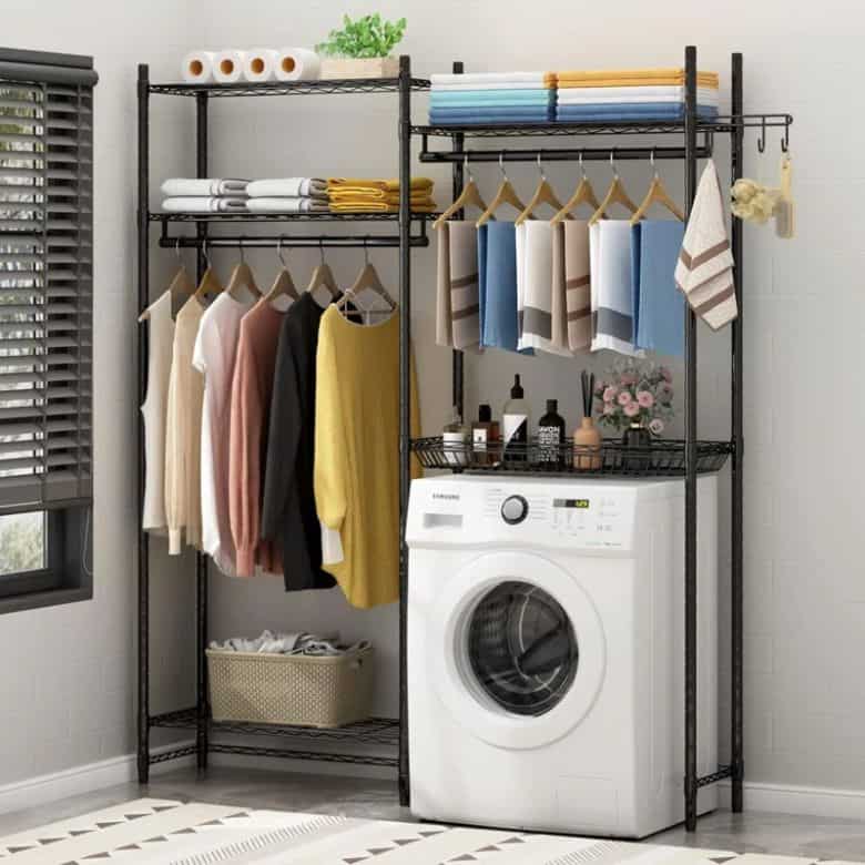 over the washer storage shelf