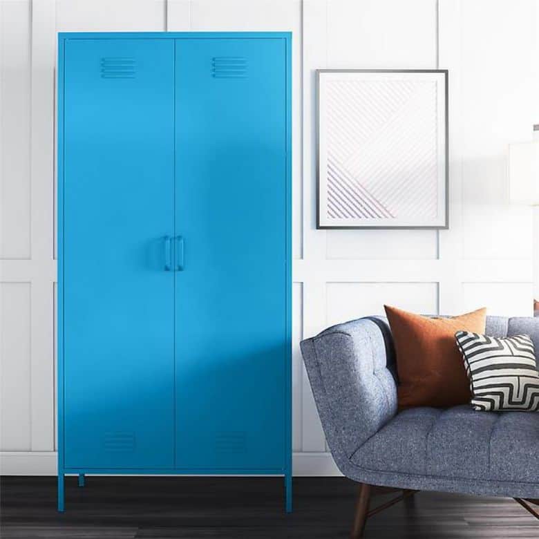blue storage locker