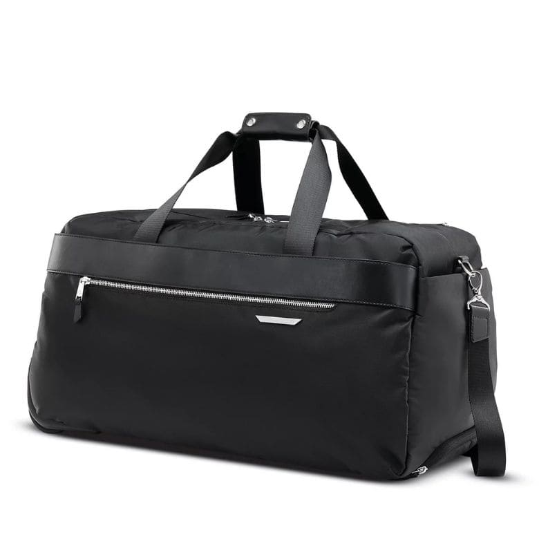 black weekender duffel bag