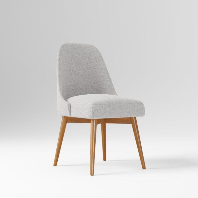 gray boucle swivel office chair
