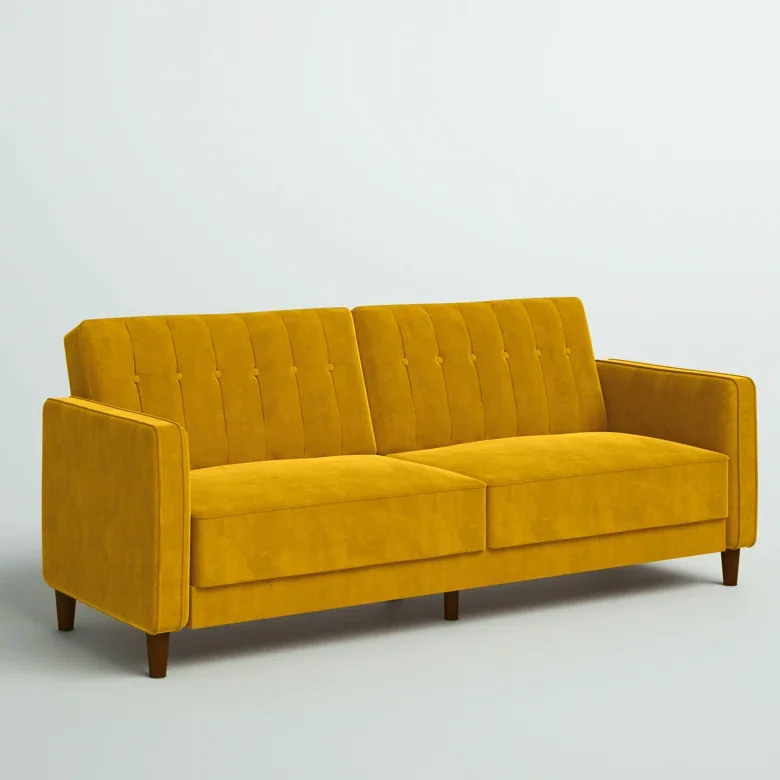 Mercury Row Perdue Velvet Convertible Sofa
