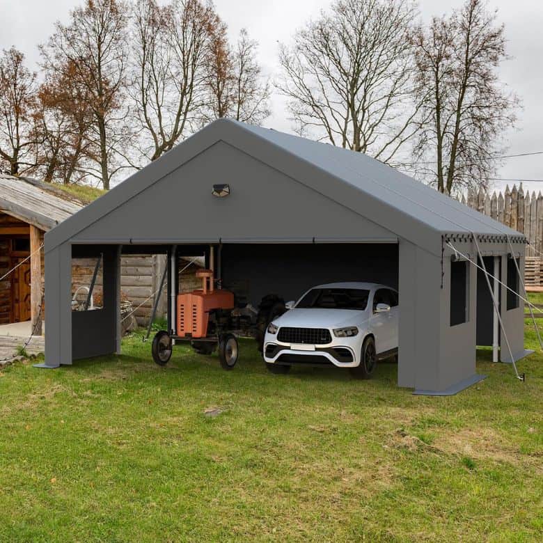 Portable Garage Carports with 4 Roll Up Doors