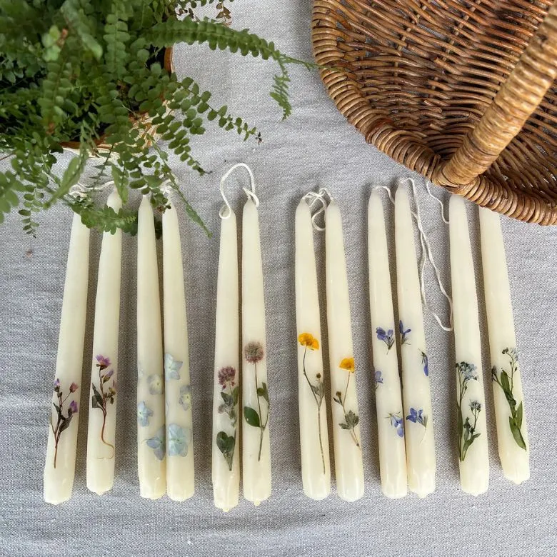 botanical taper candles