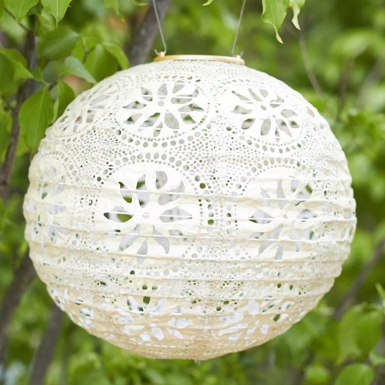 Floral Lace Outdoor Solar Lantern