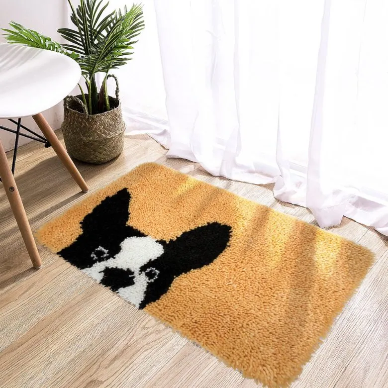 Latch Hook Dog Head Rug Kit