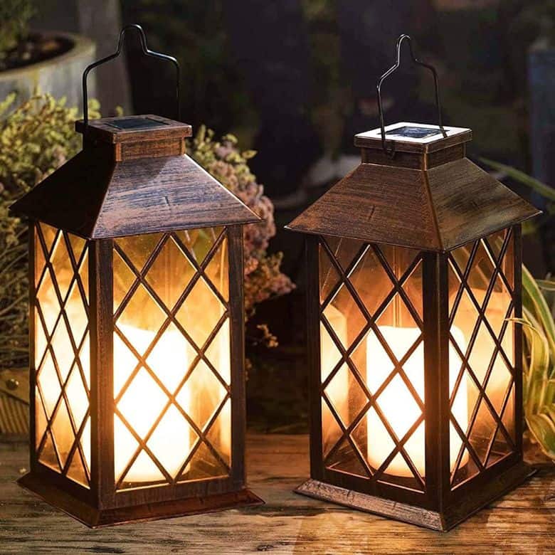 outdoor solar powered lantern lights