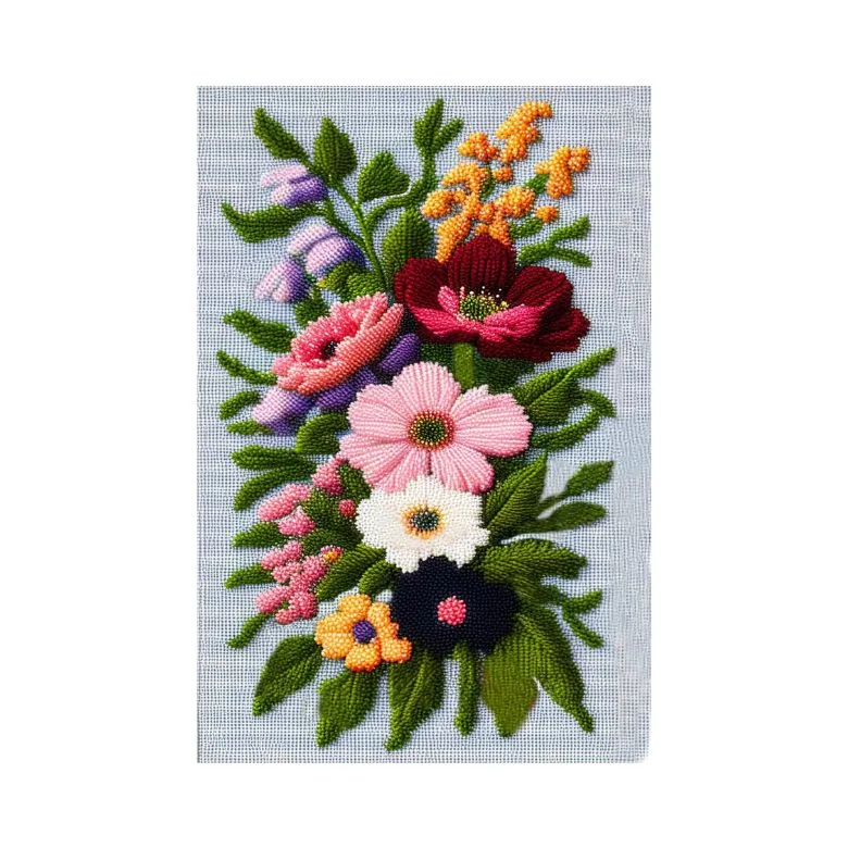 Blooming Flowers Latch Hook Tapestry Kit