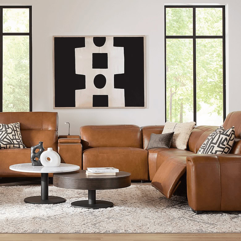 Drew & Jonathan Huntington 6 Pc Leather Dual Power Reclining
