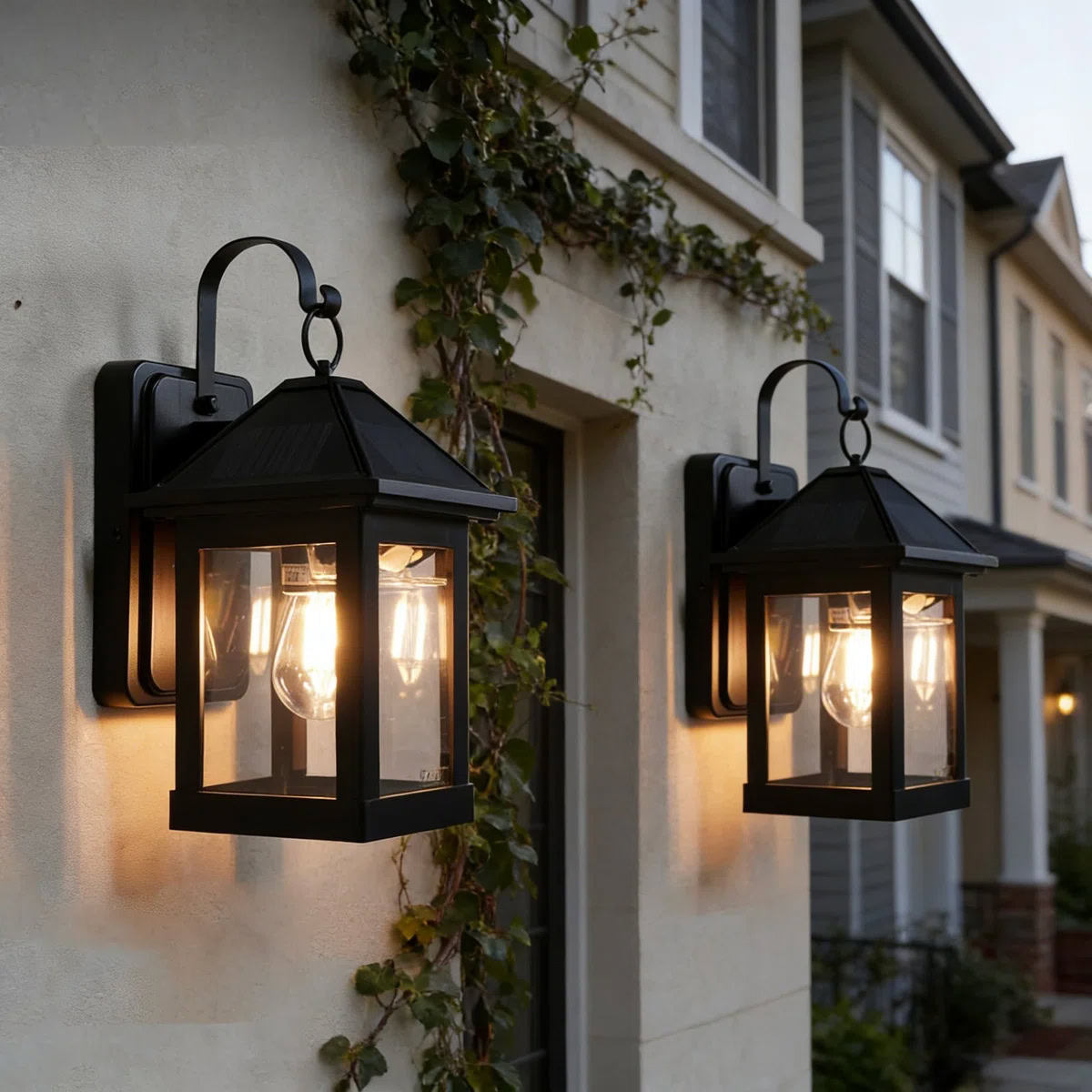 2-Pack Solar Light Replacement Tops – Outdoor Waterproof Lantern Covers With Auto On/Off, Creative Pattern Projection, Rubber Construction – For Garden, Patio, Pathway Decor