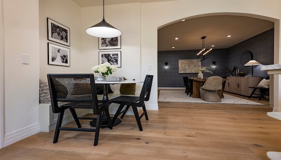 Reveal of kitchen table and dining room