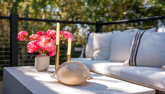 Decor on outdoor table