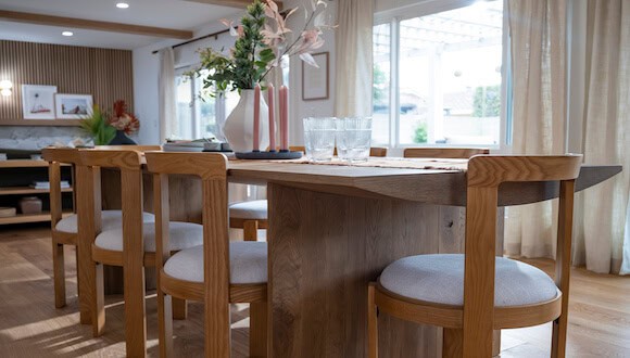 Decorated dining room table